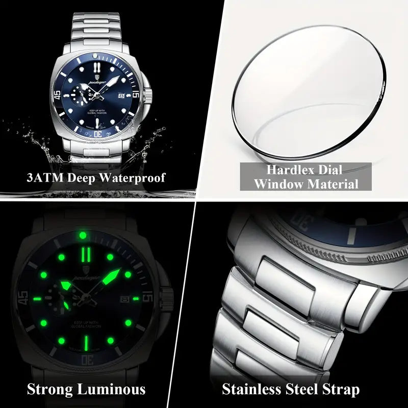 Men'S Business Luxury Stainless Steel Strap Watch