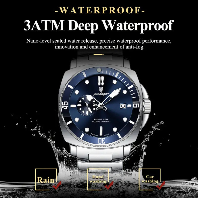 Men'S Business Luxury Stainless Steel Strap Watch