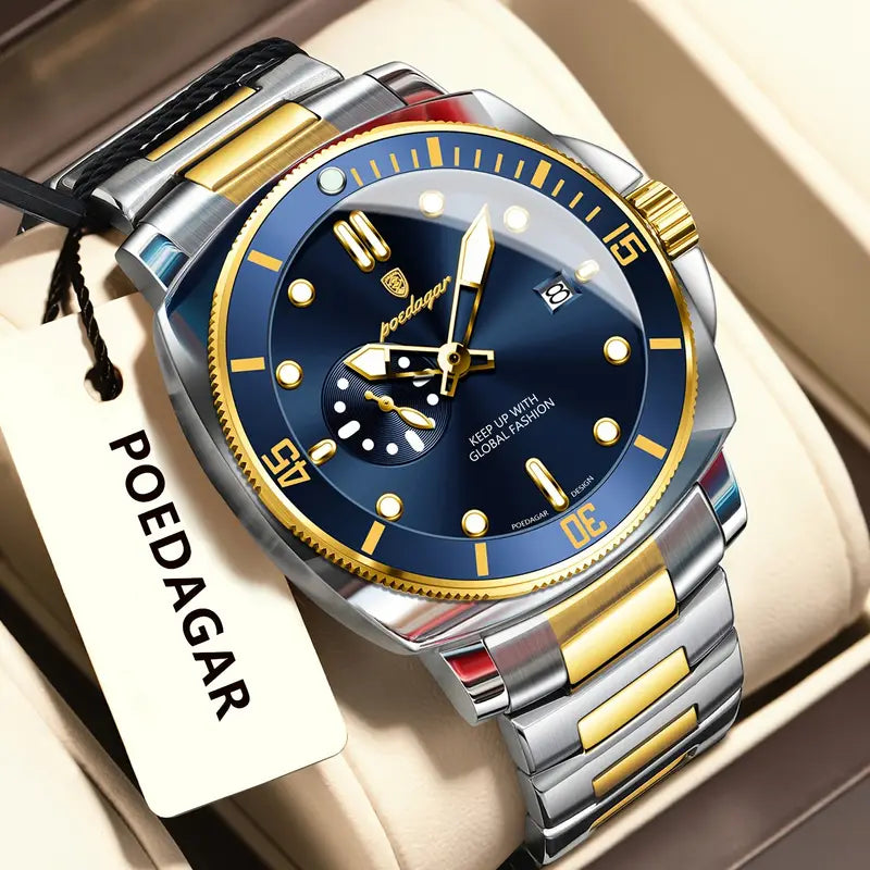 Men'S Business Luxury Stainless Steel Strap Watch