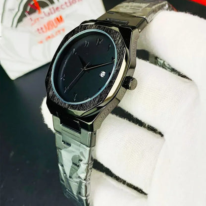 Black Aura with Date -Ultra High Quality Stainless Steel Watch