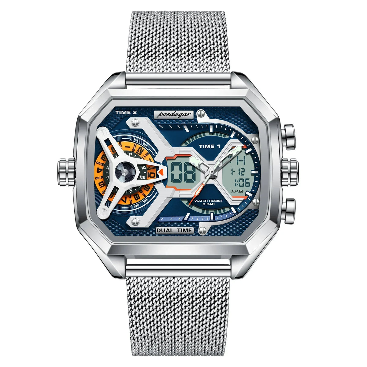 Poedagar Multifunction Water Resistant Mens Watch