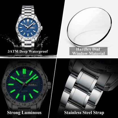 Dual Calendar Waterproof Luminous Watch