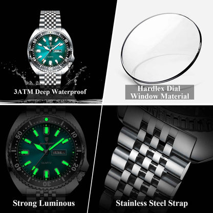 Luxury Business Montres Stainless Steel Quartz Watch