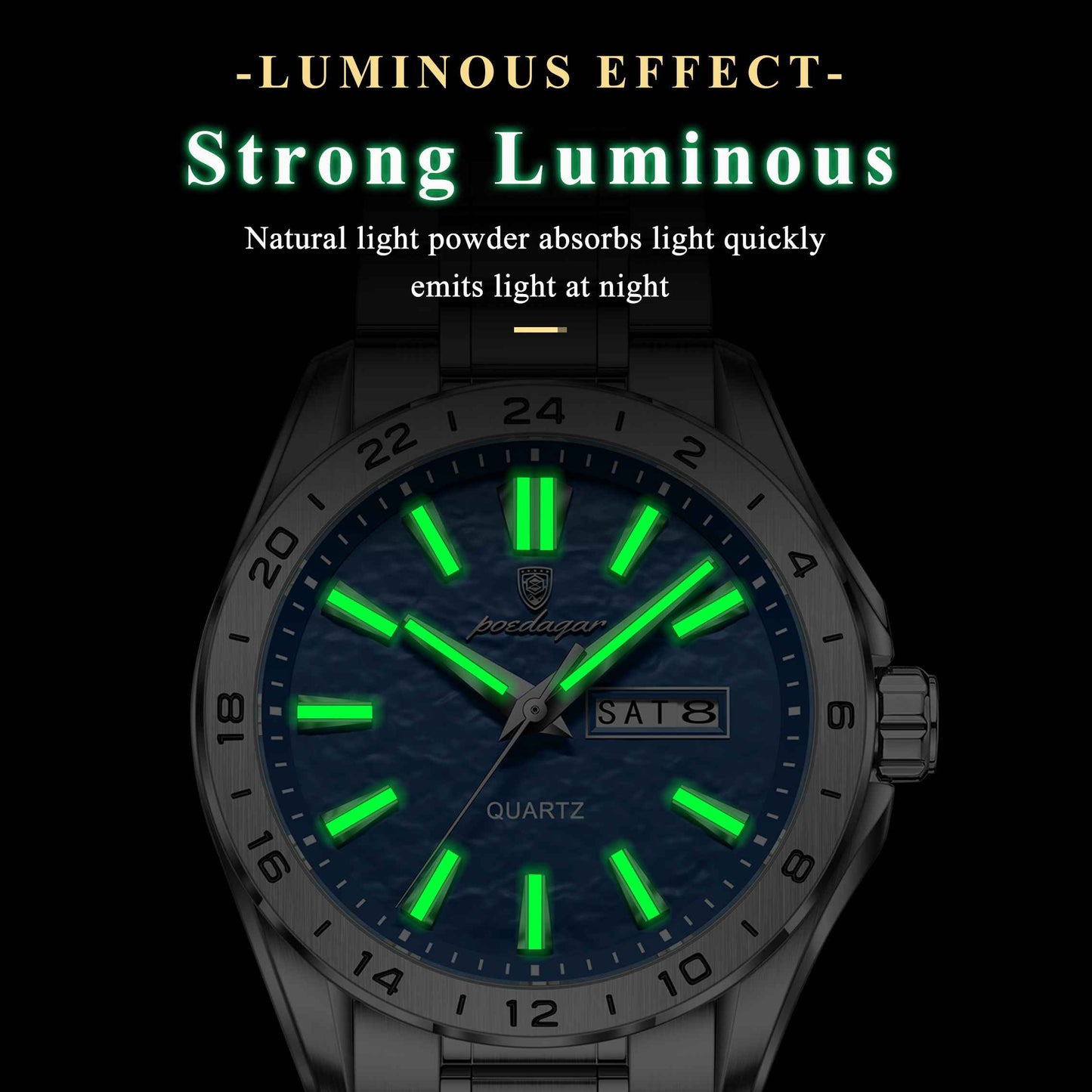 Dual Calendar Waterproof Luminous Watch