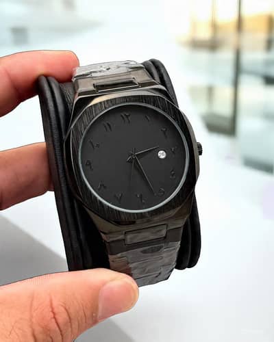 Black Aura with Date -Ultra High Quality Stainless Steel Watch