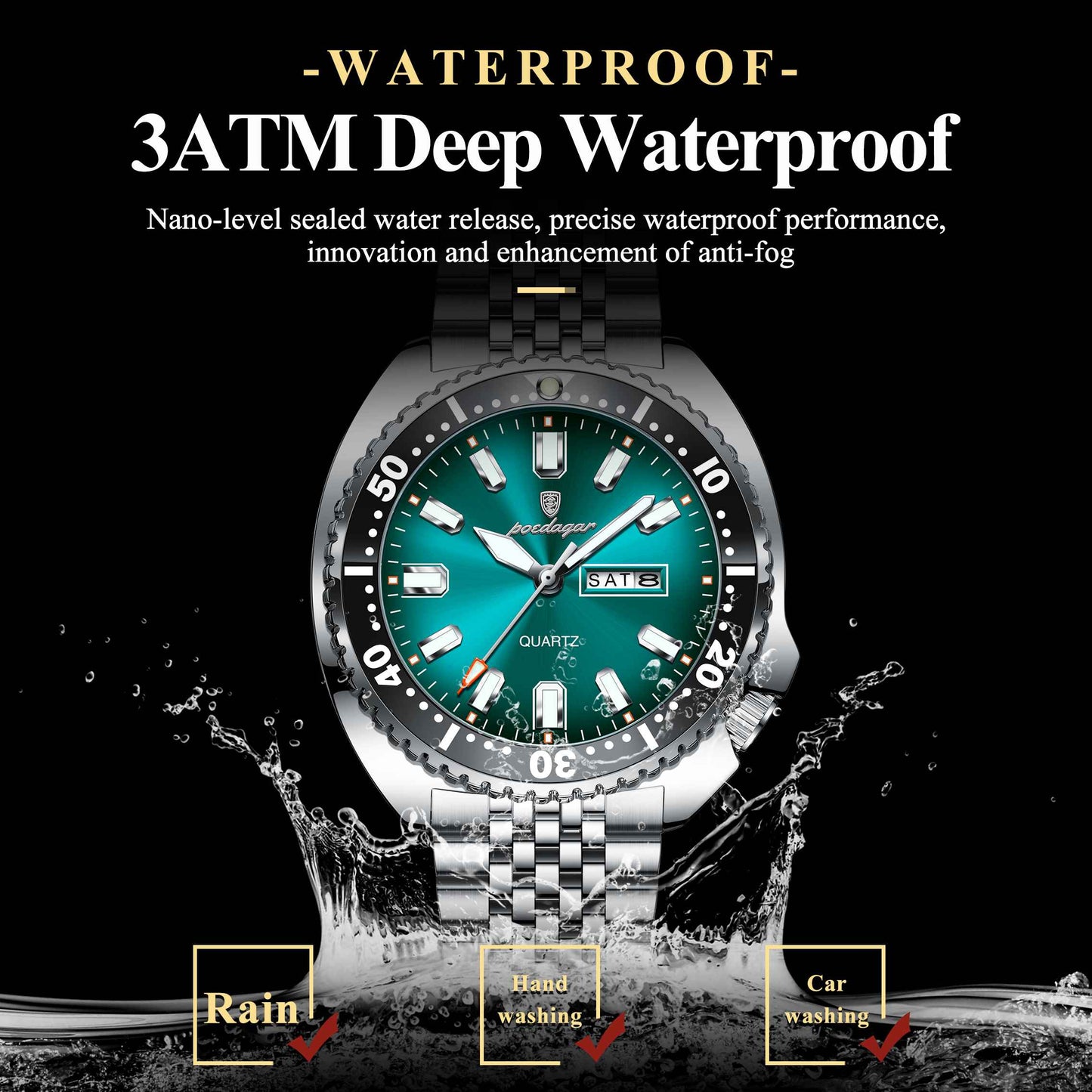 Luxury Business Montres Stainless Steel Quartz Watch