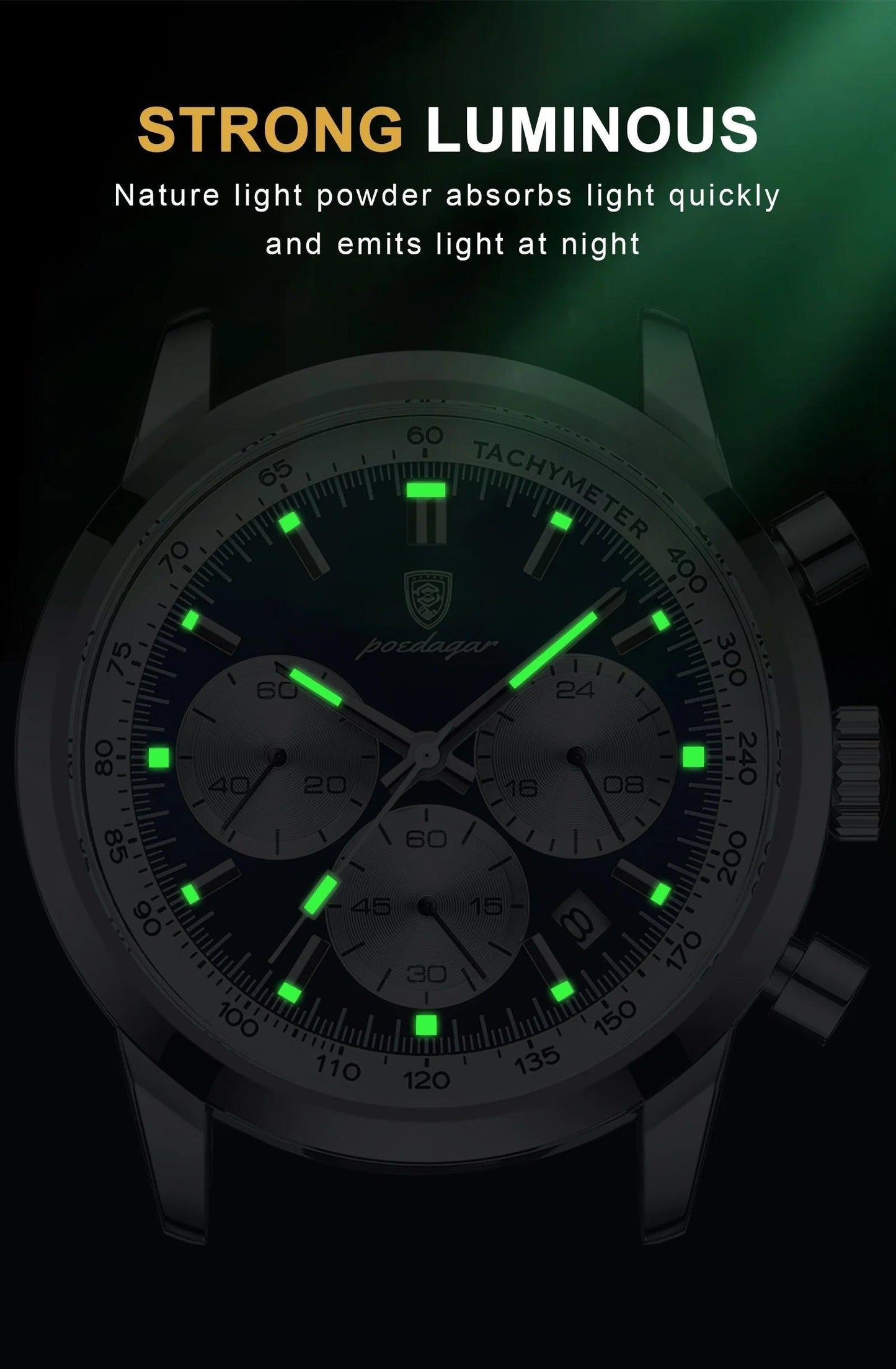 High Quality Leather Waterproof Luminous Quartz Watch for men