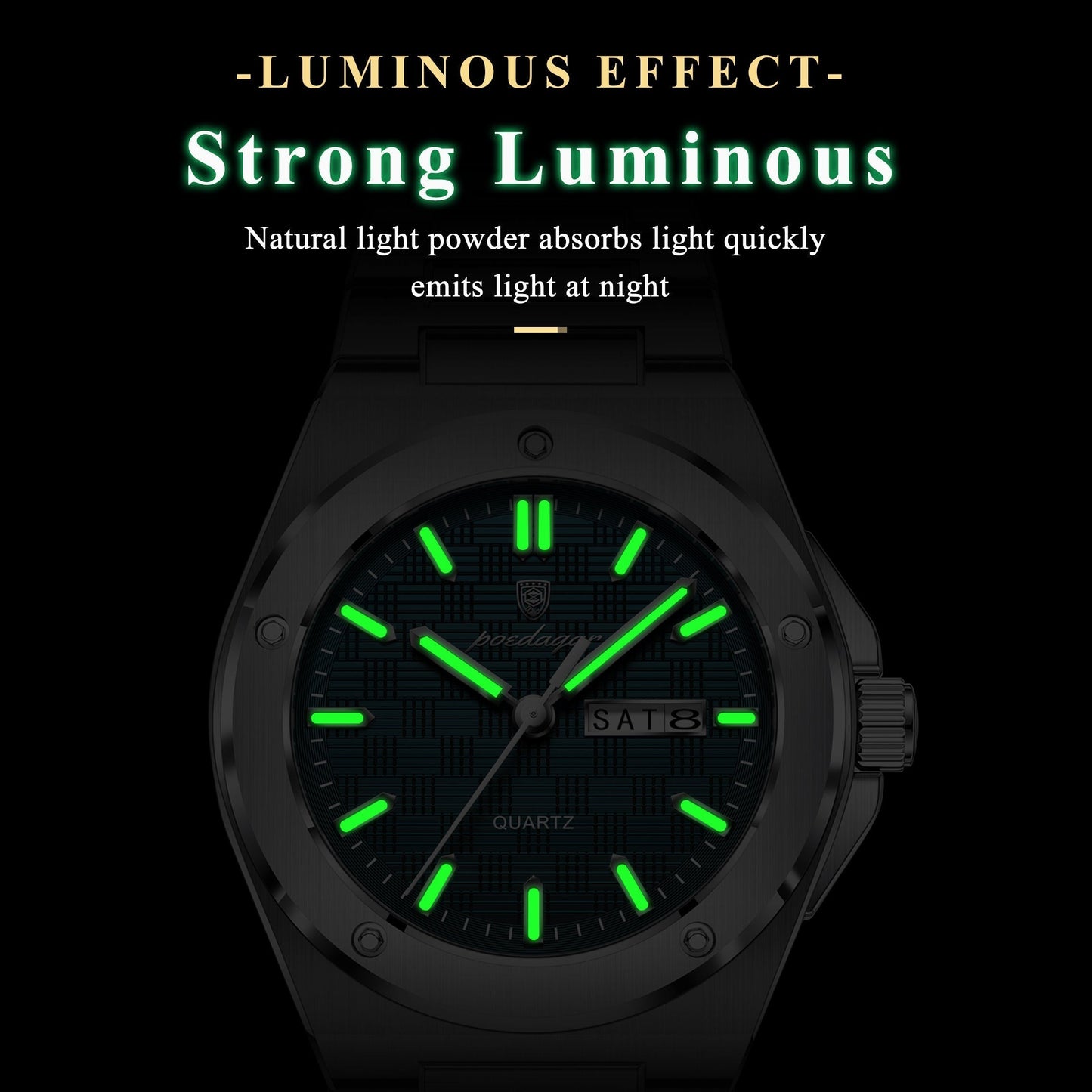 Poedagar Stainless Steel Men Watch