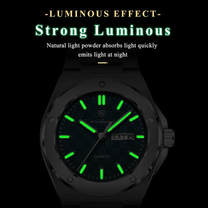 Poedagar Stainless Steel Men Watch