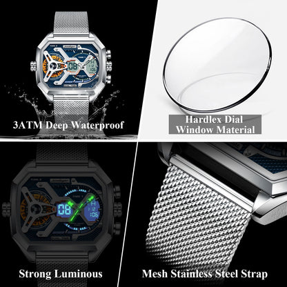Poedagar Multifunction Water Resistant Mens Watch