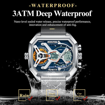 Poedagar Multifunction Water Resistant Mens Watch