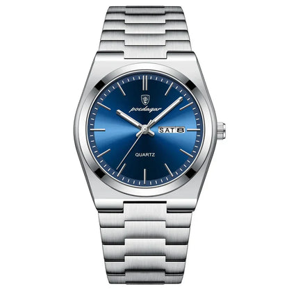New Silver Men Luxury Watch