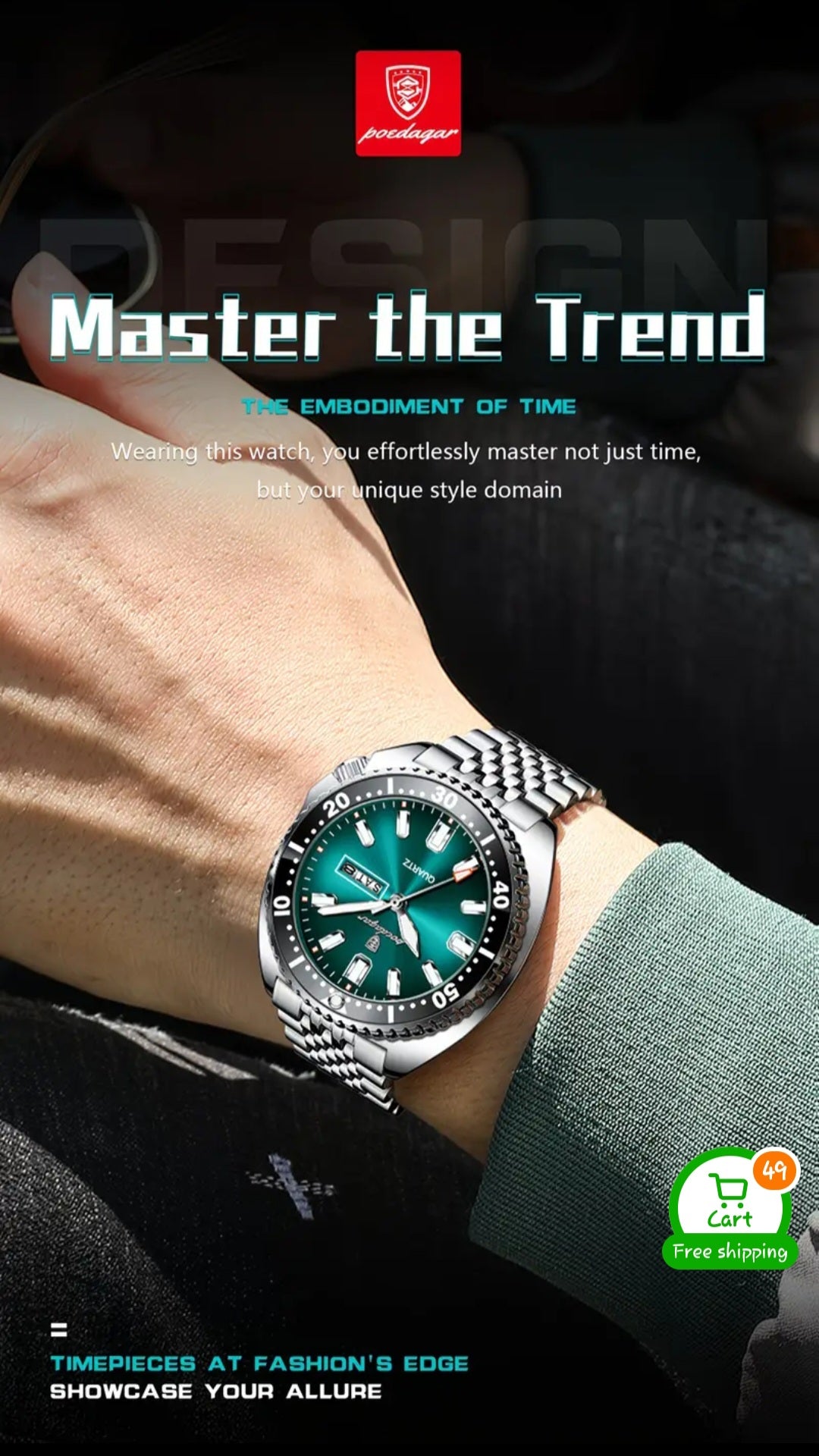 Montres Stainless Steel Quartz Watch